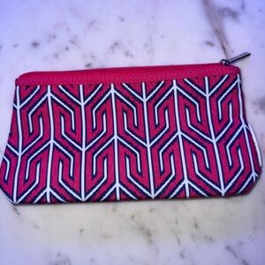 Pink Clinique make-up bag
